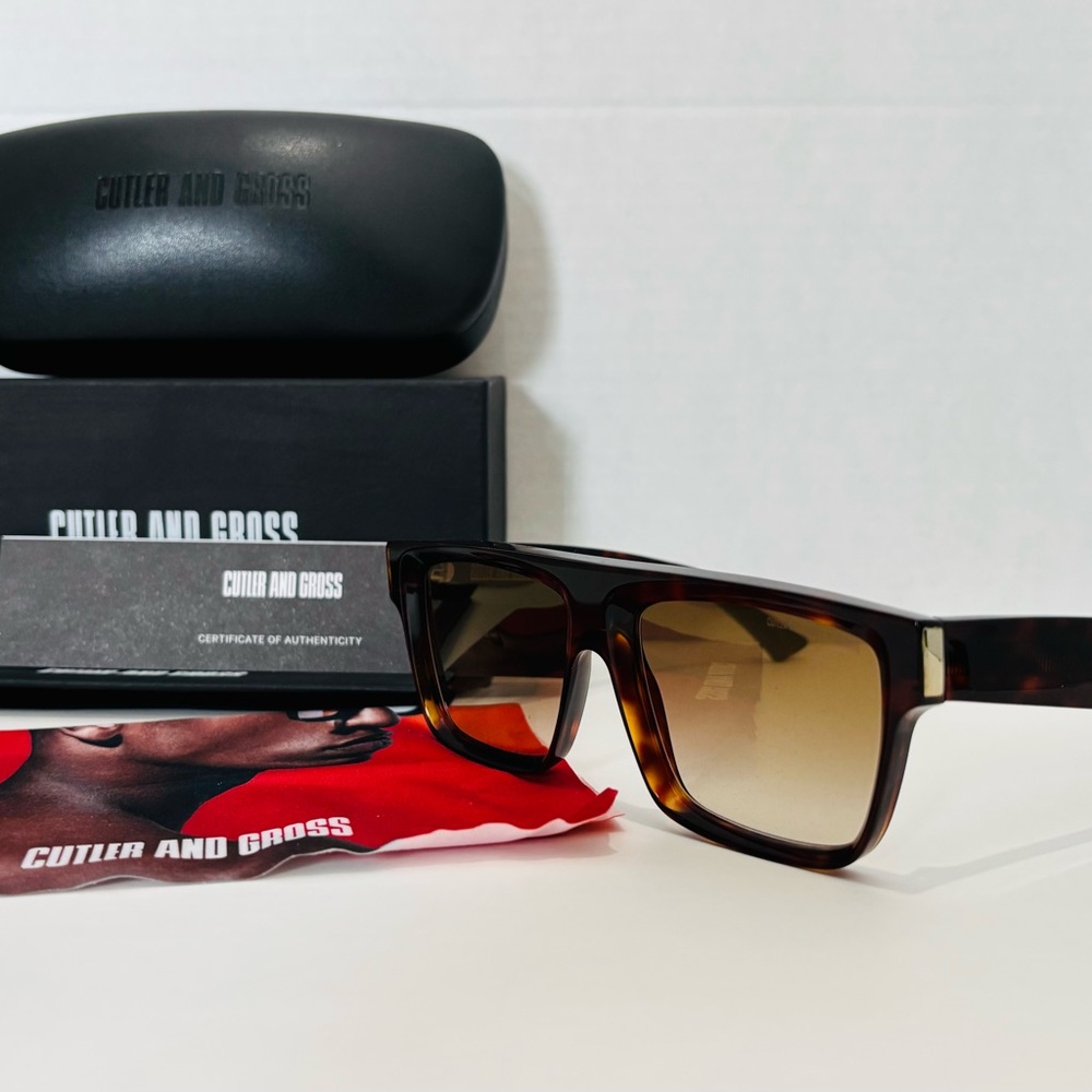 Authentic CUTLER AND GROSS Brown Tortoise Sunglasses - New with Packaging